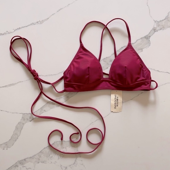 Forever 21 Burgundy Crisscross Bikini Top - Picture 2 of 8